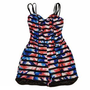 LC&g Floral Striped Romper